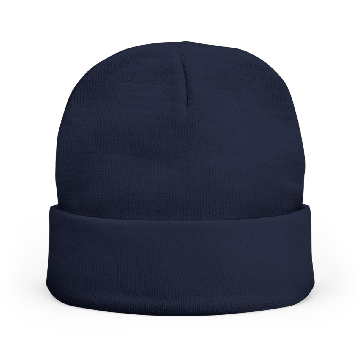 Embroidered LLV Knit Beanie – Cozy Black Cuffed Winter Hat