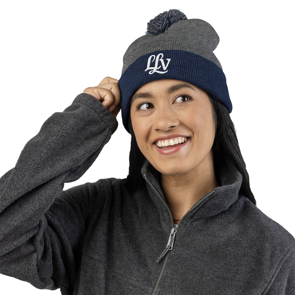 Embroidered Pom-Pom Knit Beanie — LLV Winter Hat