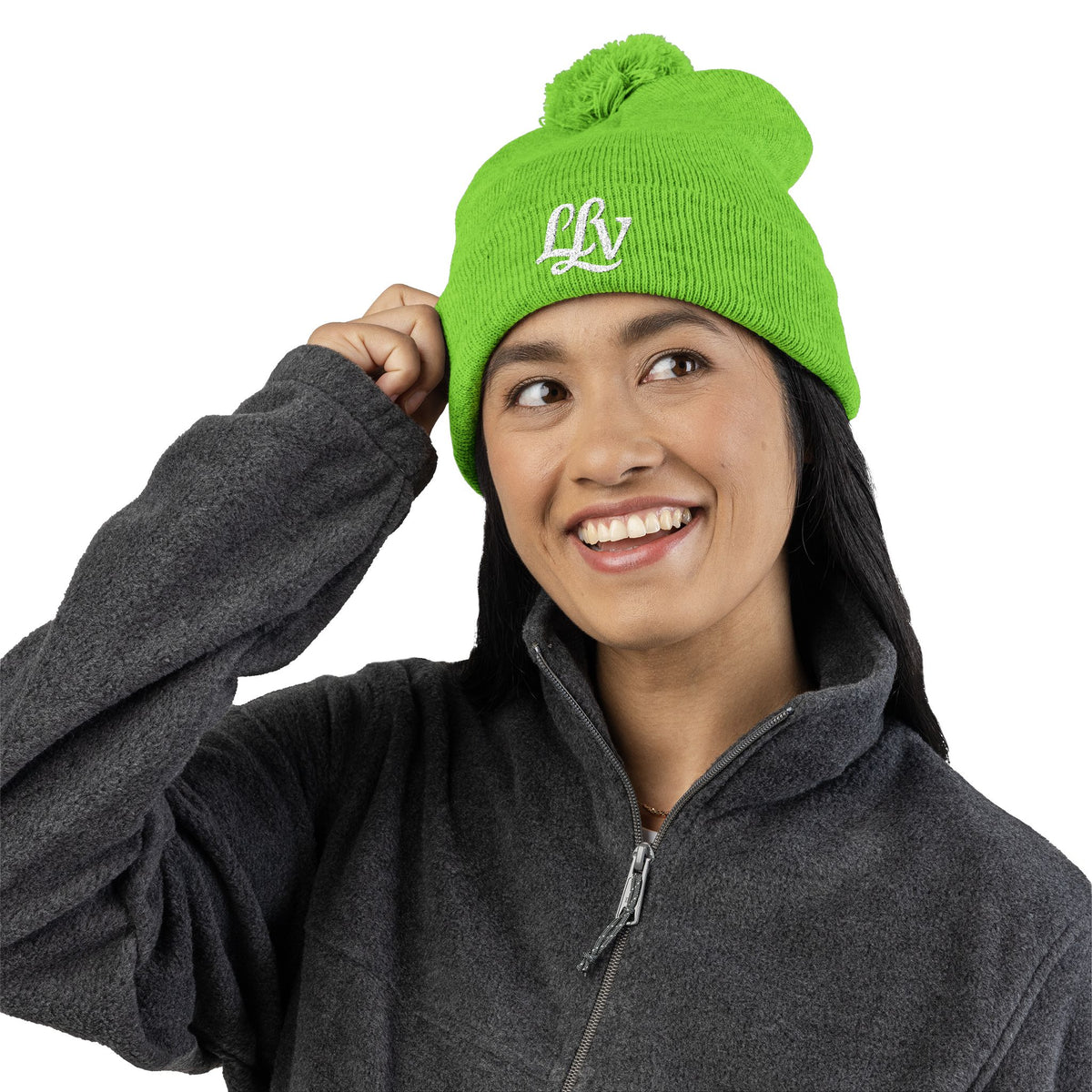 Embroidered Pom-Pom Knit Beanie — LLV Winter Hat