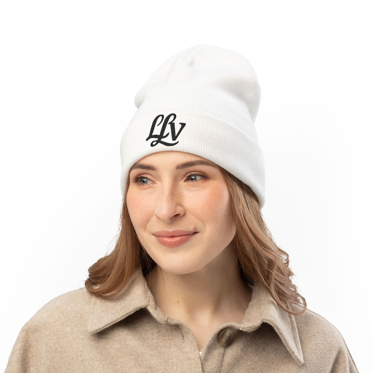 Embroidered LLV Script Knit Beanie