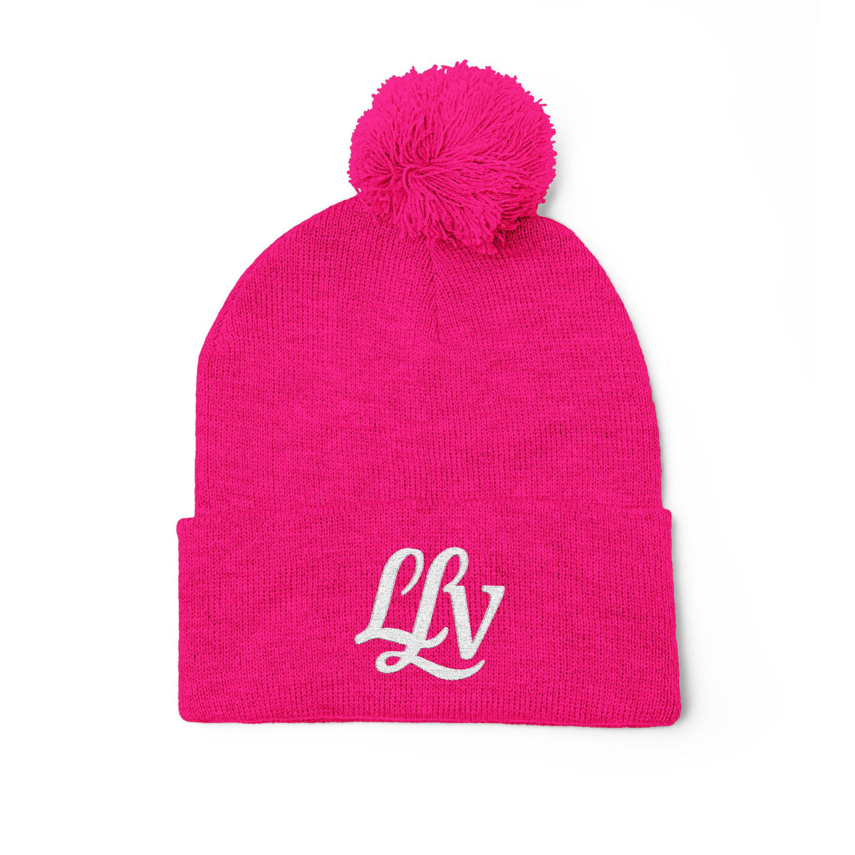 Embroidered Pom-Pom Knit Beanie — LLV Winter Hat