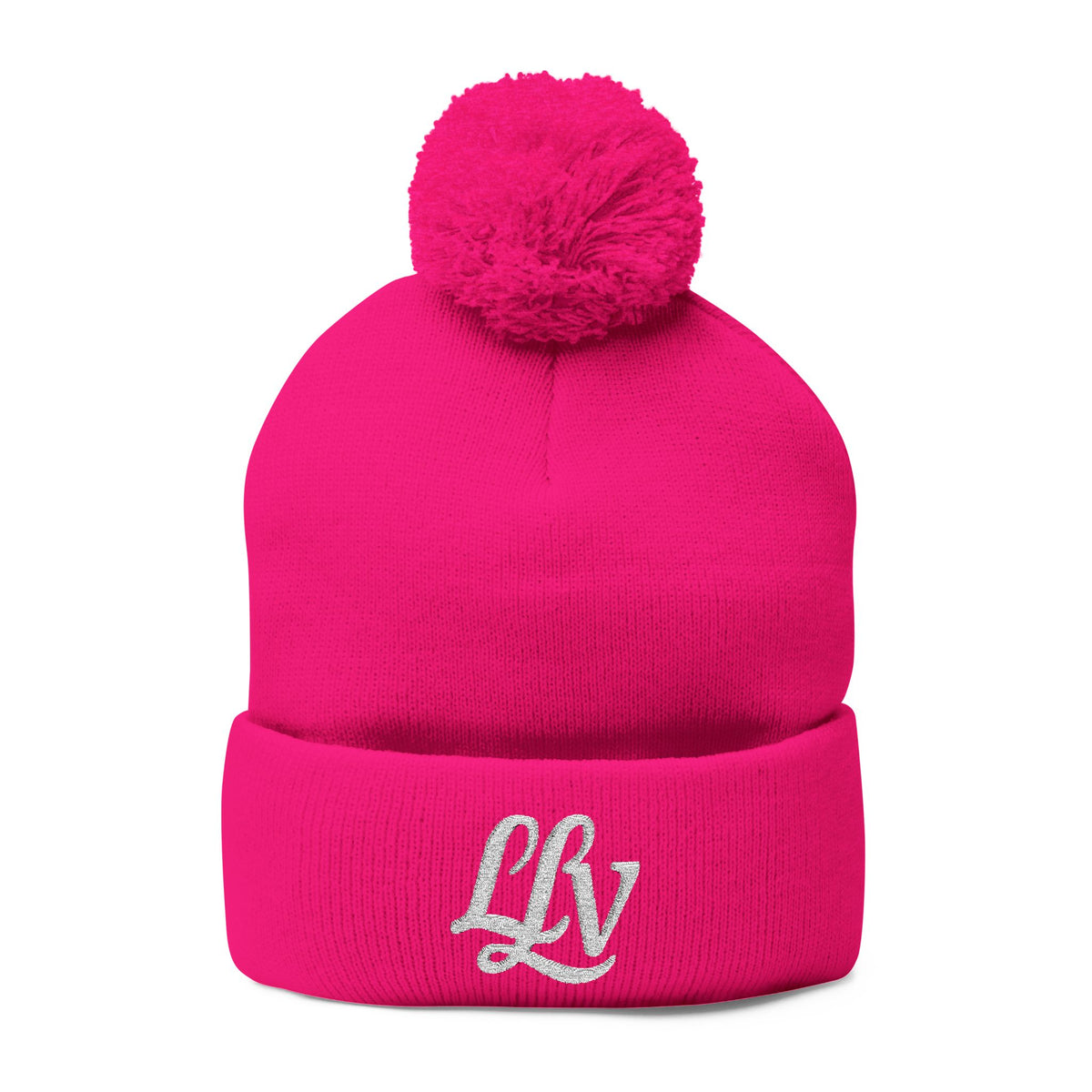 Embroidered Pom-Pom Knit Beanie — LLV Winter Hat