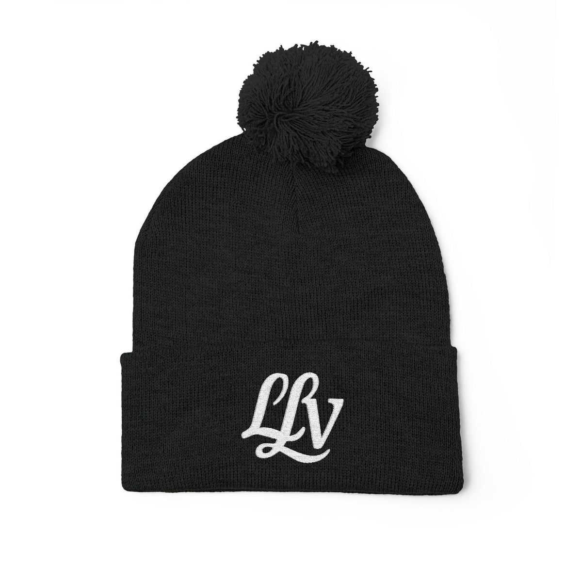 Embroidered Pom-Pom Knit Beanie —  LLV Winter Hat