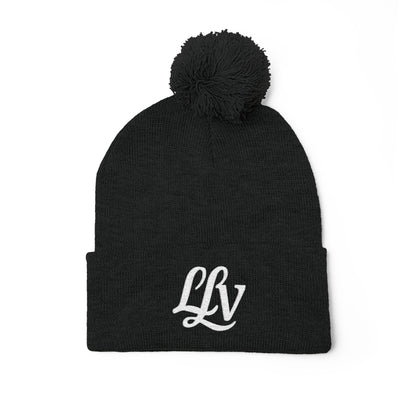 Embroidered Pom-Pom Knit Beanie —  LLV Winter Hat