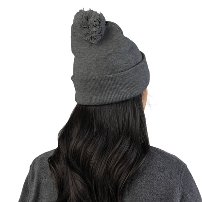 Embroidered Pom-Pom Knit Beanie —  LLV Winter Hat