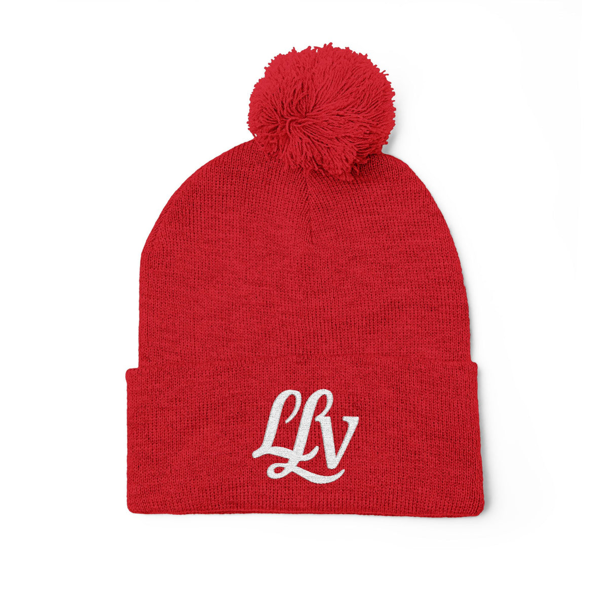 Embroidered Pom-Pom Knit Beanie —  LLV Winter Hat