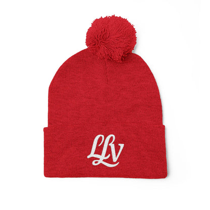 Embroidered Pom-Pom Knit Beanie —  LLV Winter Hat