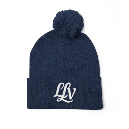 Embroidered Pom-Pom Knit Beanie —  LLV Winter Hat