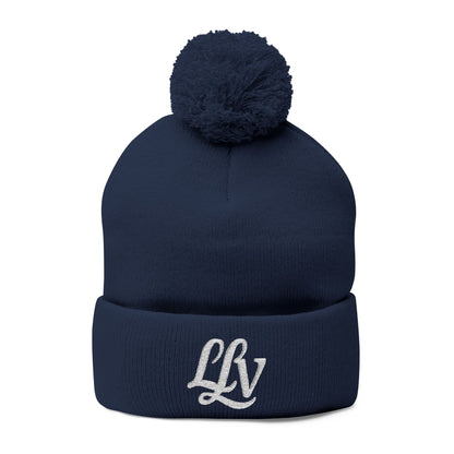 Embroidered Pom-Pom Knit Beanie —  LLV Winter Hat