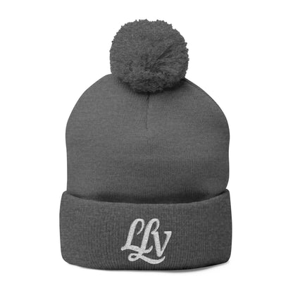 Embroidered Pom-Pom Knit Beanie —  LLV Winter Hat
