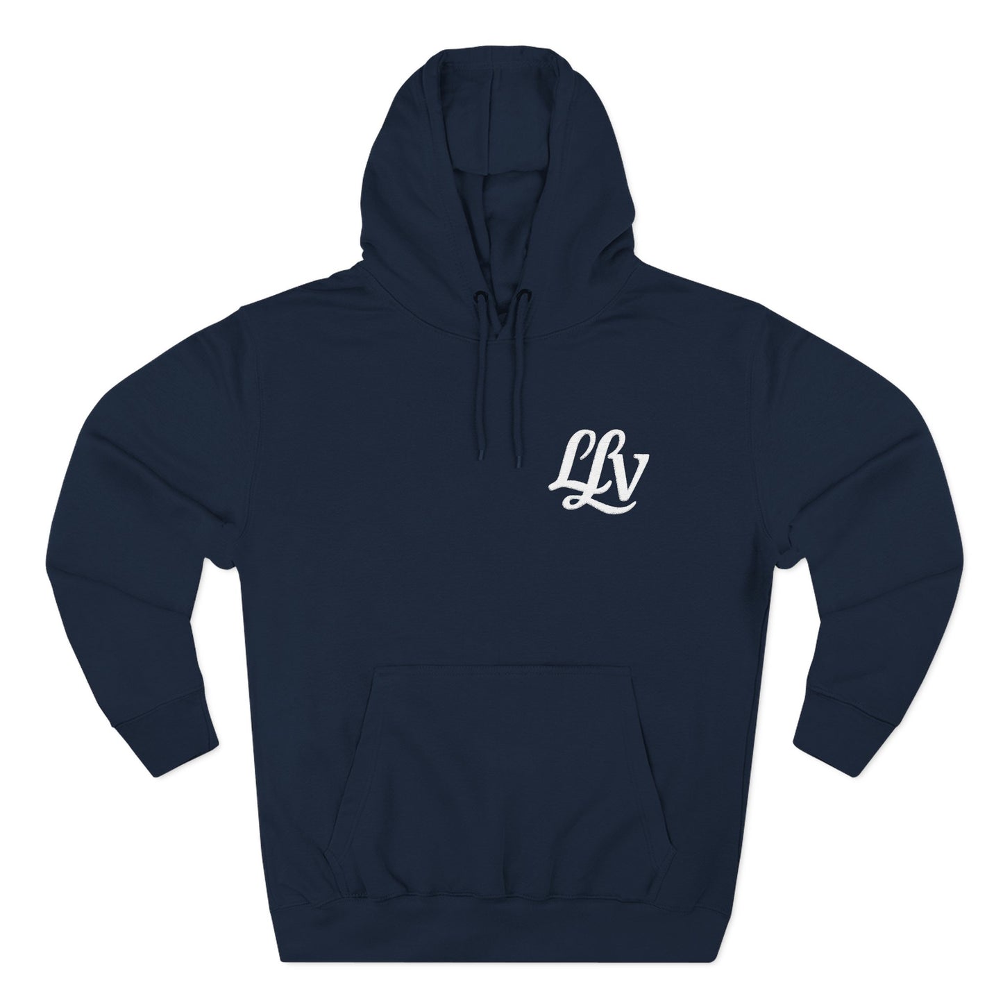 LV Script Logo Hoodie — Cozy Fleece Pullover with Chest Monogram