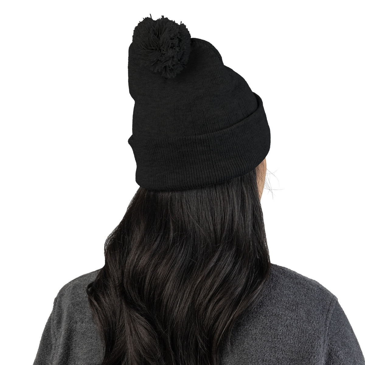 Embroidered Pom-Pom Knit Beanie —  LLV Winter Hat