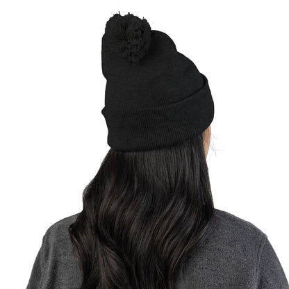 Embroidered Pom-Pom Knit Beanie —  LLV Winter Hat