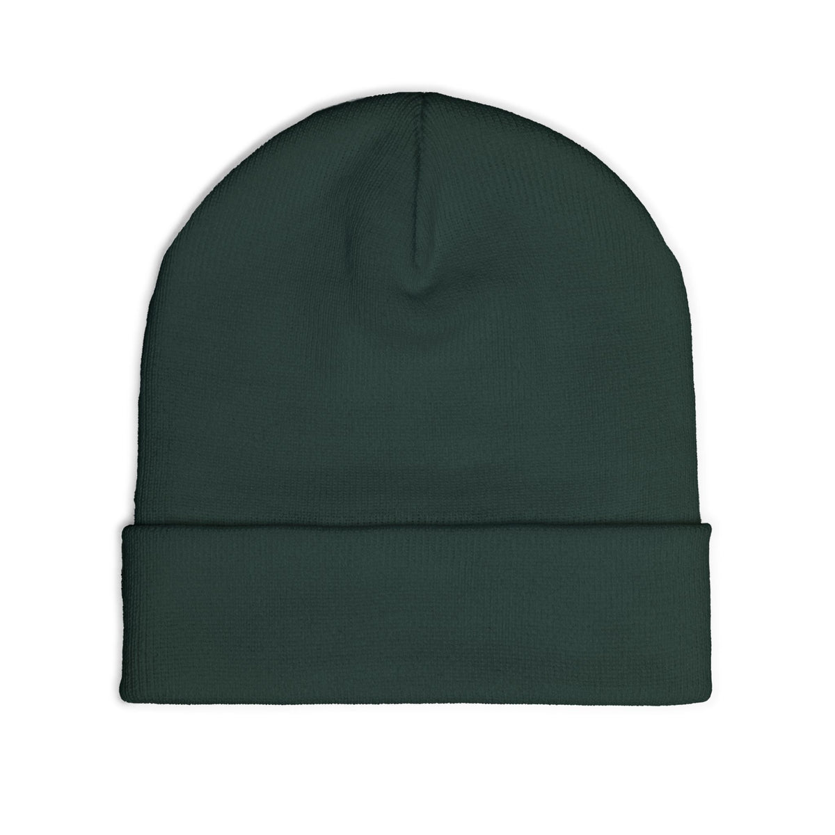 Embroidered LLV Knit Beanie – Cozy Black Cuffed Winter Hat