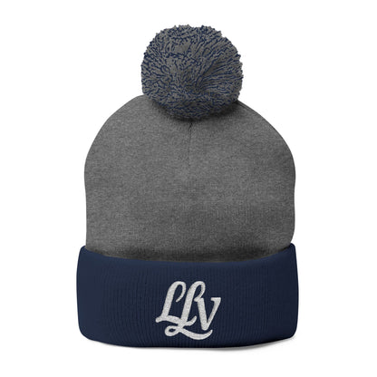 Embroidered Pom-Pom Knit Beanie —  LLV Winter Hat