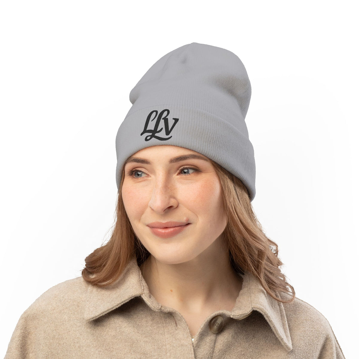 Embroidered LLV Script Knit Beanie
