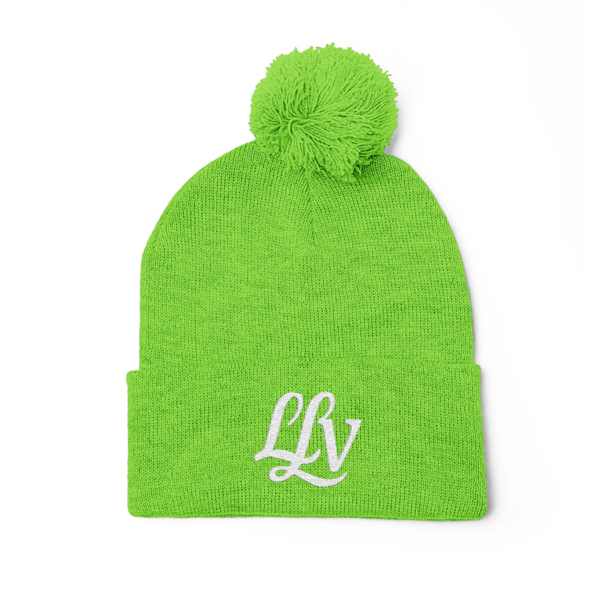 Embroidered Pom-Pom Knit Beanie —  LLV Winter Hat