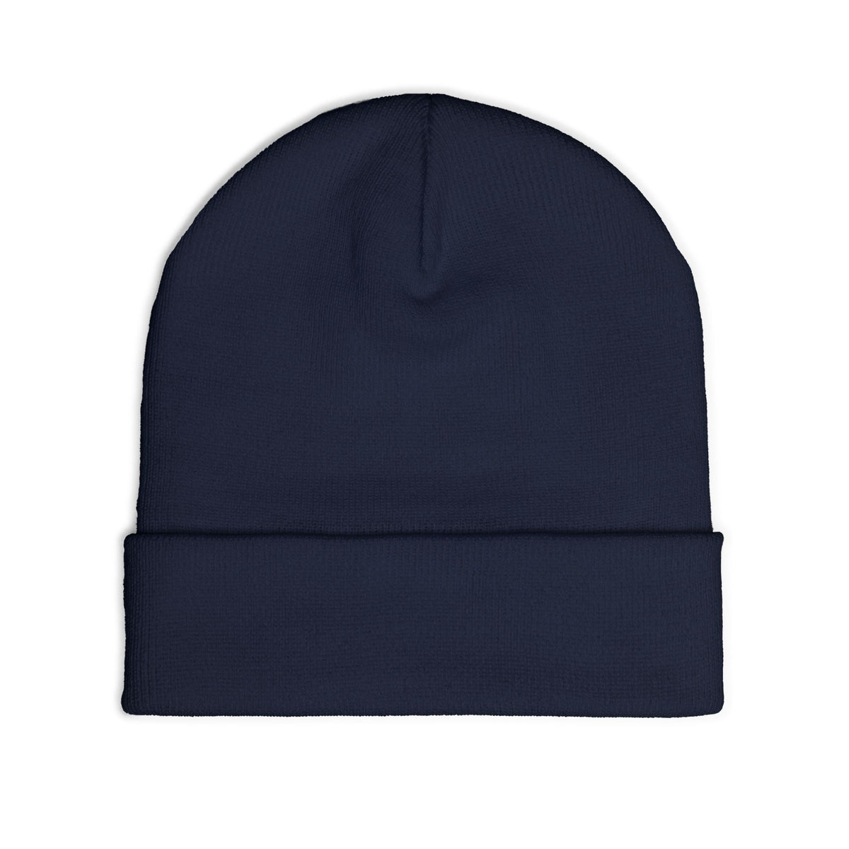 Embroidered LLV Knit Beanie – Cozy Black Cuffed Winter Hat