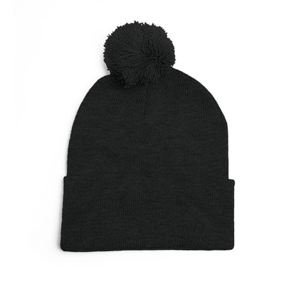 Embroidered Pom-Pom Knit Beanie —  LLV Winter Hat