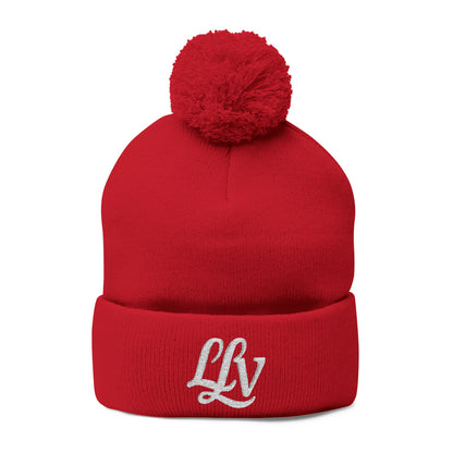 Embroidered Pom-Pom Knit Beanie —  LLV Winter Hat