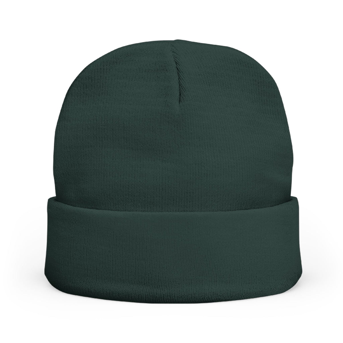 Embroidered LLV Knit Beanie – Cozy Black Cuffed Winter Hat