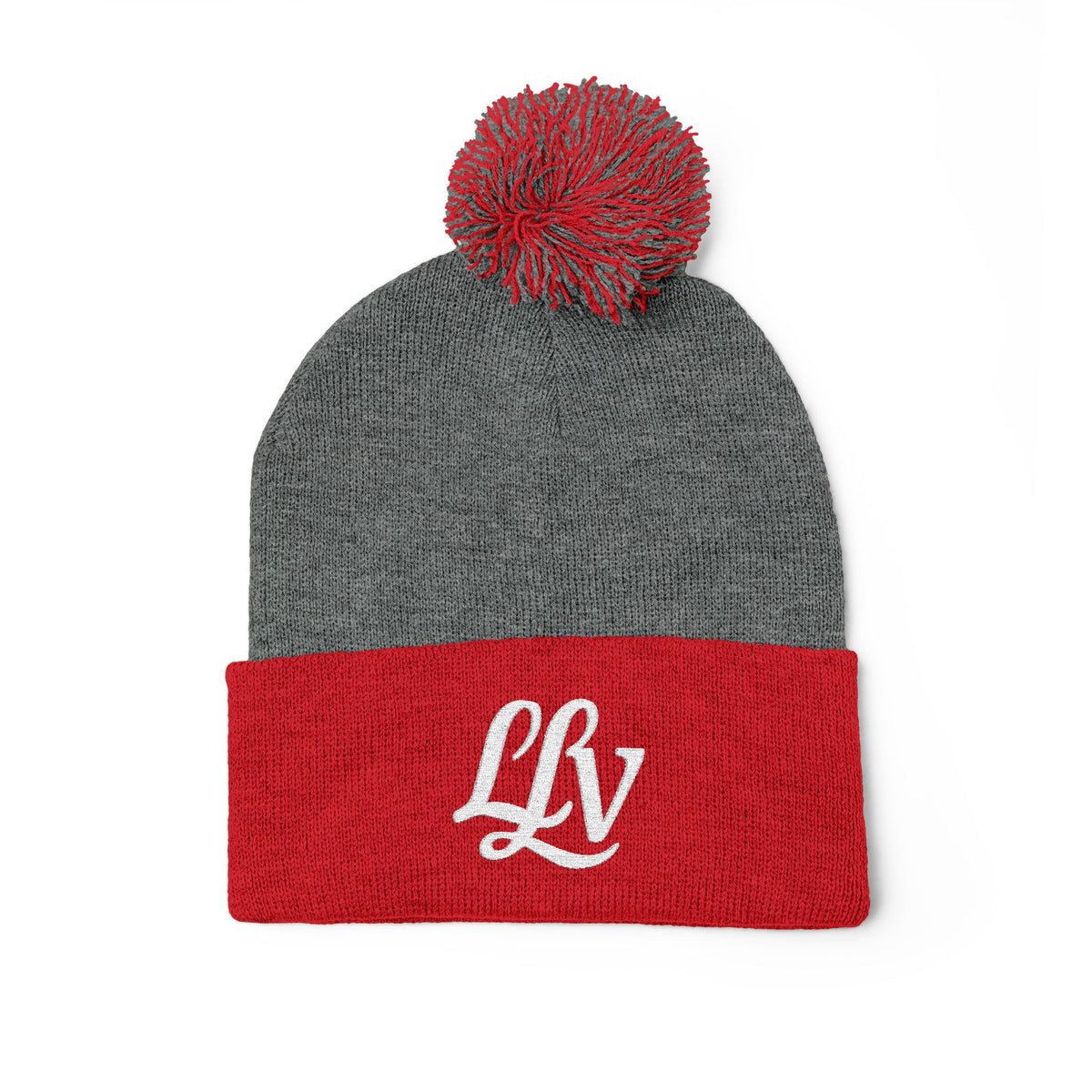Embroidered Pom-Pom Knit Beanie —  LLV Winter Hat