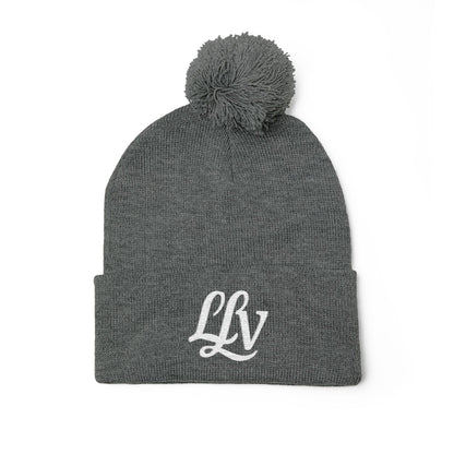 Embroidered Pom-Pom Knit Beanie —  LLV Winter Hat