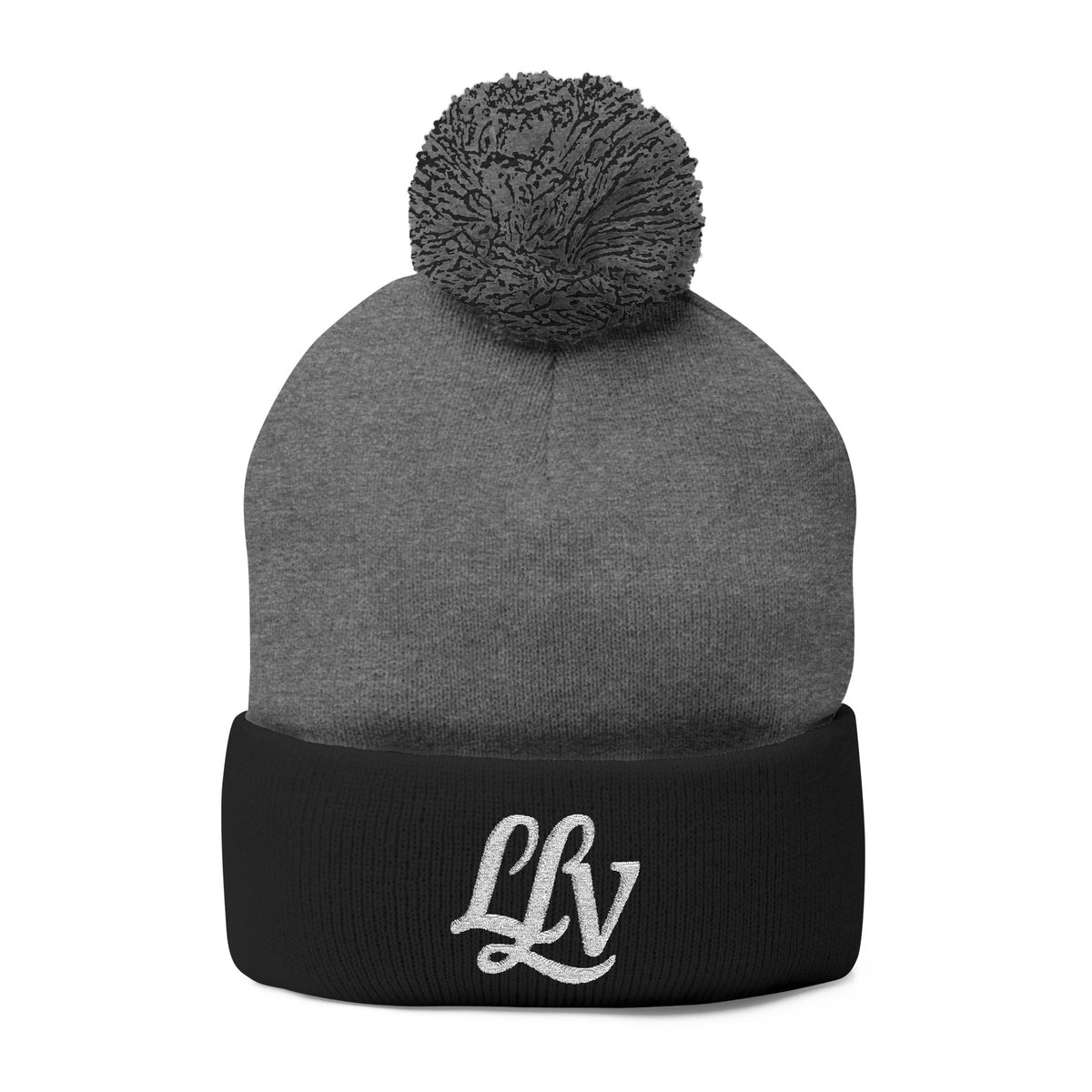 Embroidered Pom-Pom Knit Beanie —  LLV Winter Hat