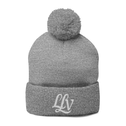 Embroidered Pom-Pom Knit Beanie —  LLV Winter Hat