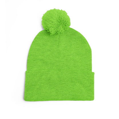 Embroidered Pom-Pom Knit Beanie —  LLV Winter Hat