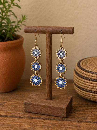 Pachamama Painted Wood Earrings