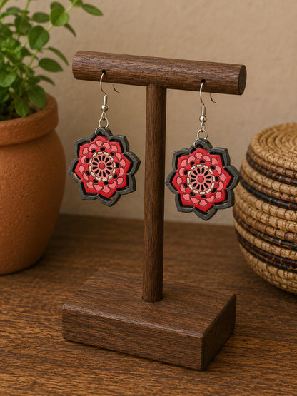 Pachamama Painted Wood Earrings