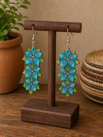 Pachamama Painted Wood Earrings