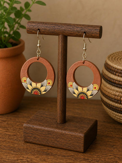 Pachamama Painted Wood Earrings