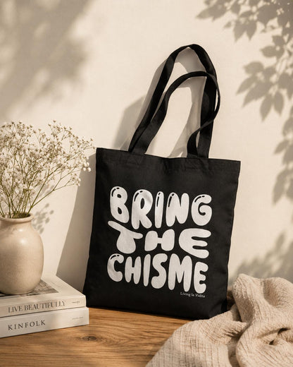 Chic Canvas Tote Bag - Bring the Chisme, Fashionable Grocery Bag, Beach Carry-All, Eco-Friendly Shopping Tote, Stylish Gift for Friends