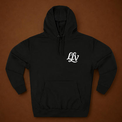 LV Script Logo Hoodie — Cozy Fleece Pullover with Chest Monogram